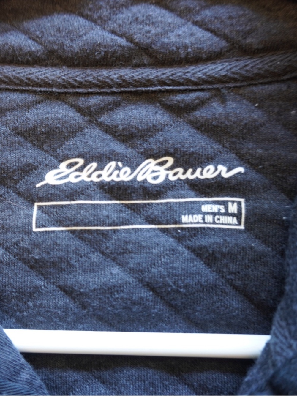 Eddie Bauer Black Quilted Zip-Neck Men's Sweater - Picture 3 of 3